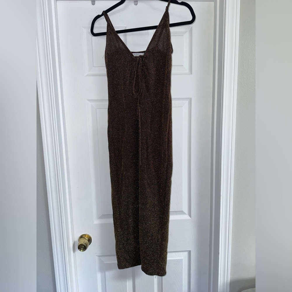 Black and Gold Shimmer Threaded dress